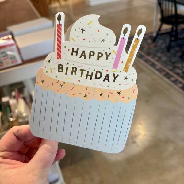 Ginger P. Designs - Birthday Cupcake Die-Cut Folded Greeting Card