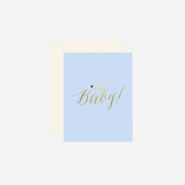 Ginger P. Designs - Oh Baby - Blue Greeting Card