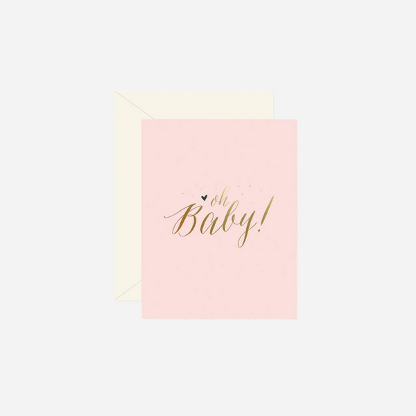 Ginger P. Designs - Oh Baby - Pink Greeting Card