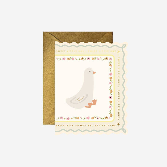 Ginger P. Designs - Sweet Little Goose Scallop Greeting Card