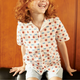 Gingersnaps - Boys Tile Print Shirt with Swiss Piping