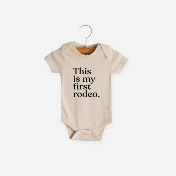 Gladfolk - Organic This Is My First Rodeo Modern Baby Bodysuit - Cream