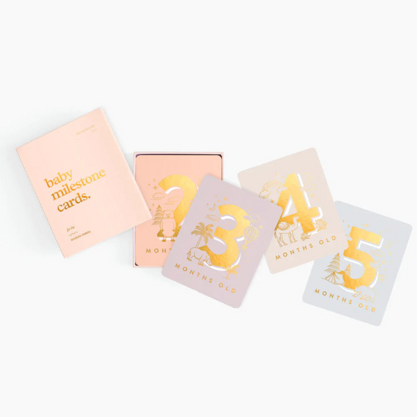 Fox & Fallow - Gold-Foil Baby Milestone Cards - Cream