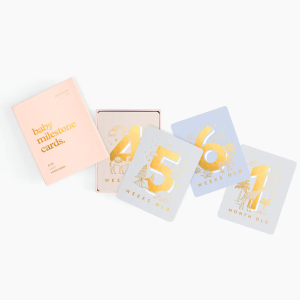 Fox & Fallow - Gold-Foil Baby Milestone Cards - Cream