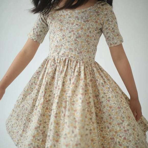 Good Apples Kids - Short Sleeve Twirl Dress- Bella Brown