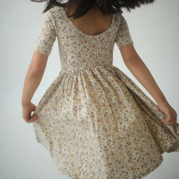 Good Apples Kids - Short Sleeve Twirl Dress- Bella Brown