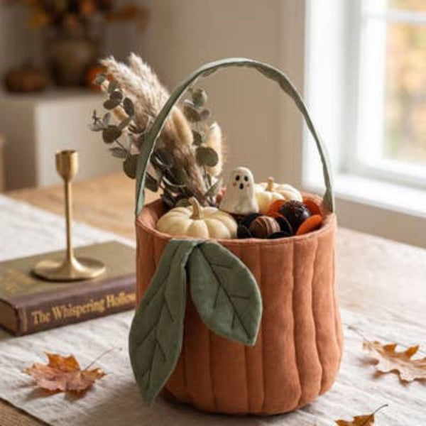 House of Craft - Pumpkin Basket - Quilted Storage Basket