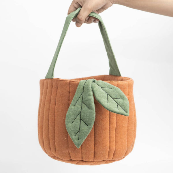 House of Craft - Pumpkin Basket - Quilted Storage Basket