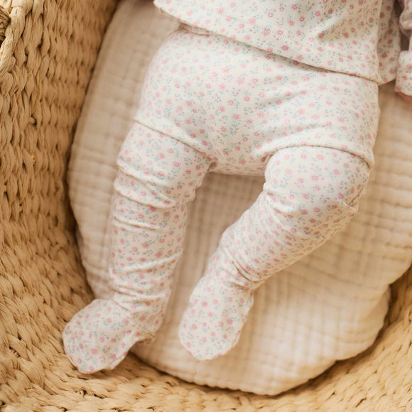 Jamie Kay - Organic Cotton Footed Pant - Posy Garden Pink