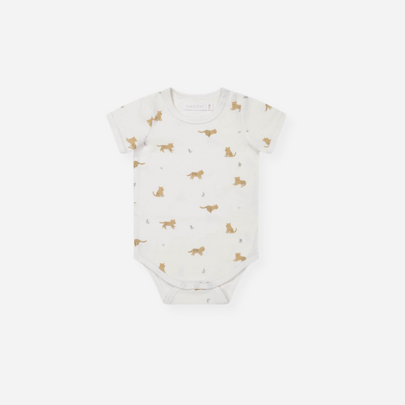 Jamie Kay - Organic Cotton Hudson Short Sleeve Bodysuit - Lenny Leopard Cloud