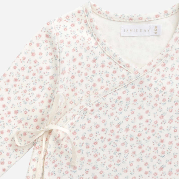 Jamie Kay - Organic Cotton Wrap Top - Posy Garden Pink