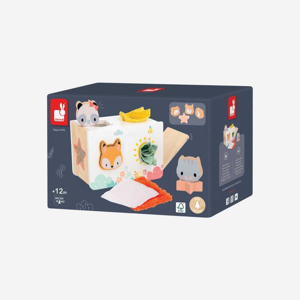 Janod - Pure Fabrics Shape Sorter Box