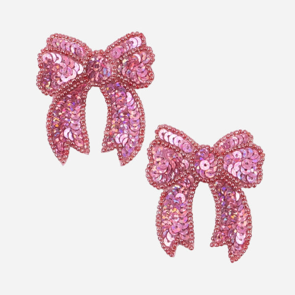 Konges Slöjd - 2 Pack Sequin Bow Hair Clip - Rapture Rose
