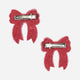 Konges Slöjd - 2 Pack Sequin Bow Hair Clip - Rapture Rose