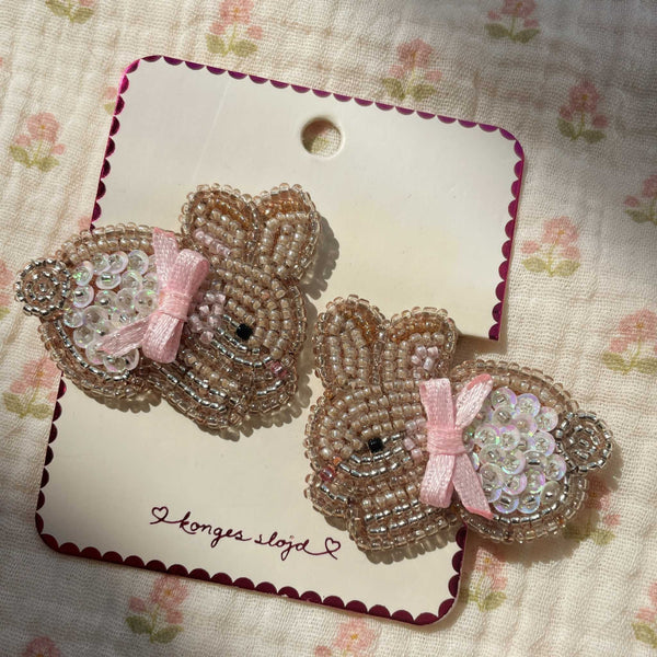 Konges Sløjd - Beaded Bunny Hair Clips - 2 Pack