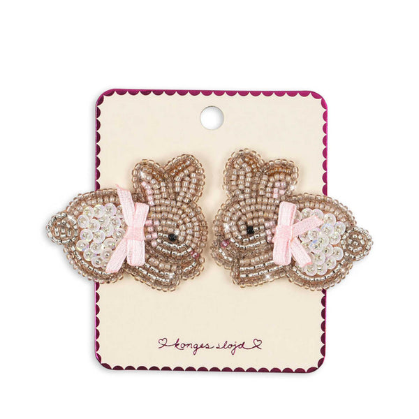 Konges Sløjd - Beaded Bunny Hair Clips - 2 Pack