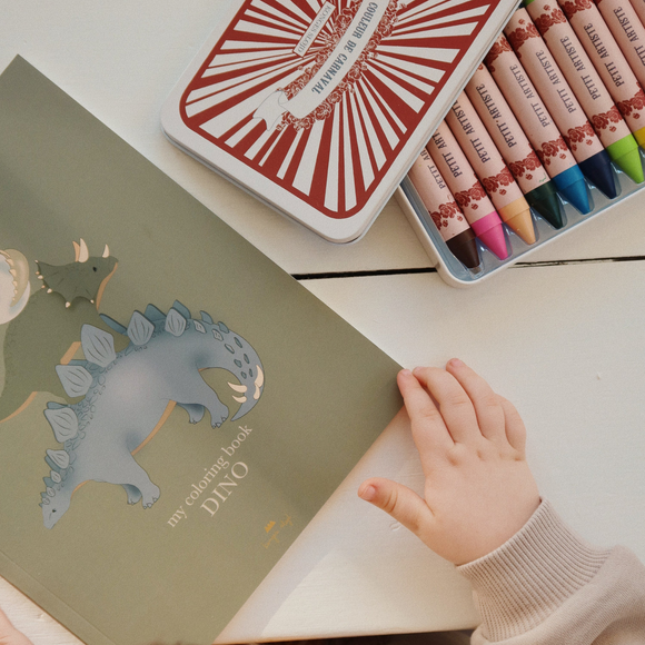 Konges Sløjd - Coloring Book and Crayons Set - Dinos