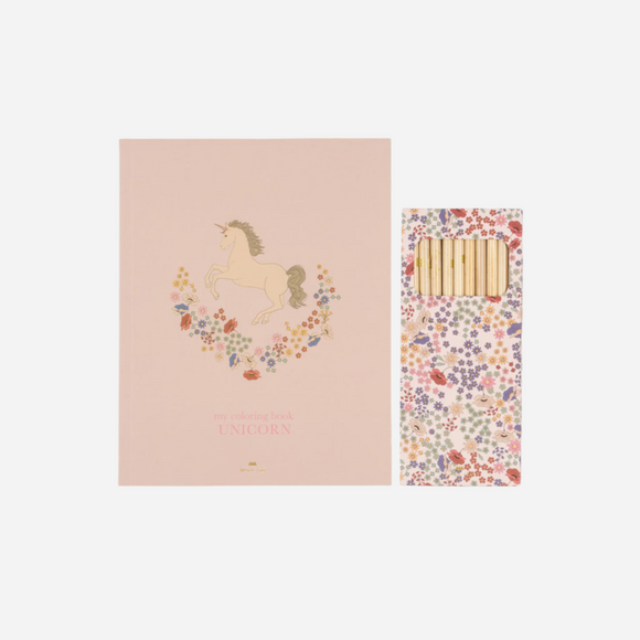 Konges Sløjd - Coloring Book and Crayons Set - Unicorns