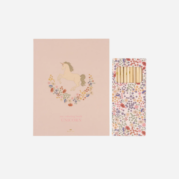 Konges Sløjd - Coloring Book and Crayons Set - Unicorns