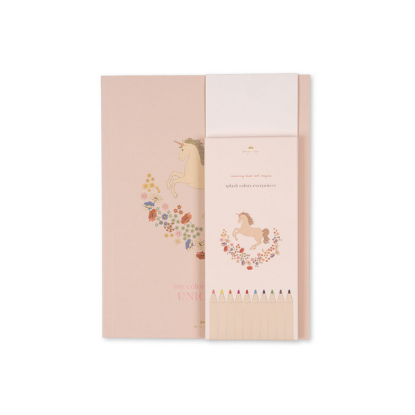 Konges Sløjd - Coloring Book and Crayons Set - Unicorns