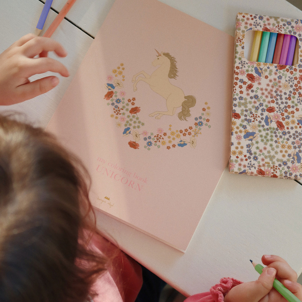 Konges Sløjd - Coloring Book and Crayons Set - Unicorns