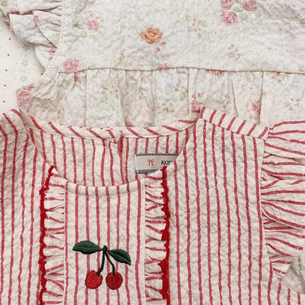 Konges Sløjd - Ellie Frill Romper - Amour Stripe
