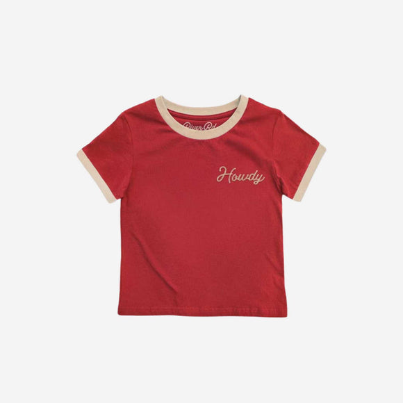 River Road Clothing Co - Howdy (Youth) Vintage Ringer - Red