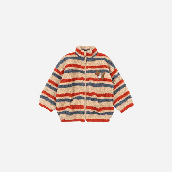 Konges Sløjd - Jody Embroidery Teddy Jacket - Tangerine Stripe