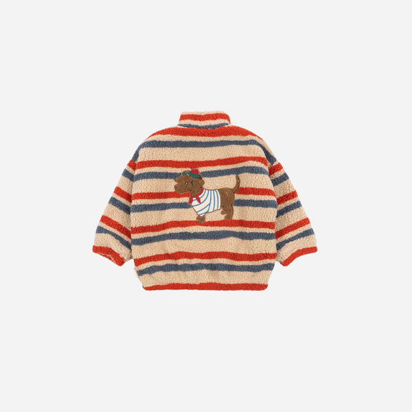 Konges Sløjd - Jody Embroidery Teddy Jacket - Tangerine Stripe