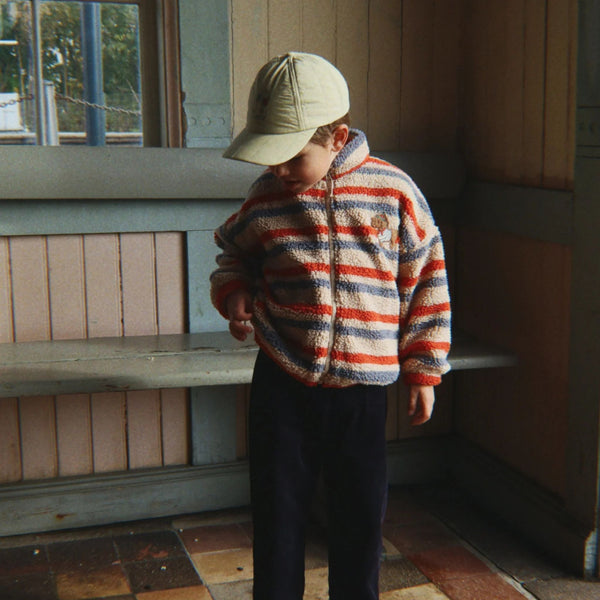 Konges Sløjd - Jody Embroidery Teddy Jacket - Tangerine Stripe