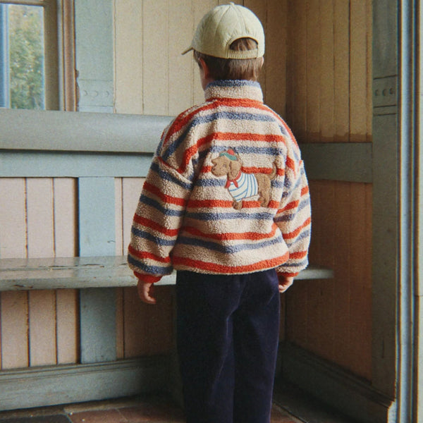 Konges Sløjd - Jody Embroidery Teddy Jacket - Tangerine Stripe