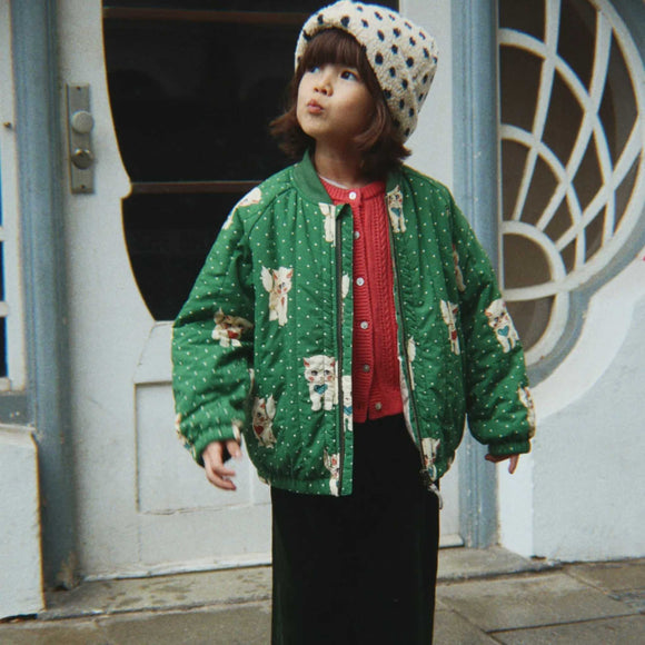 Konges Sløjd - Juno Printed Bomber Jacket - Dot Miao Verde