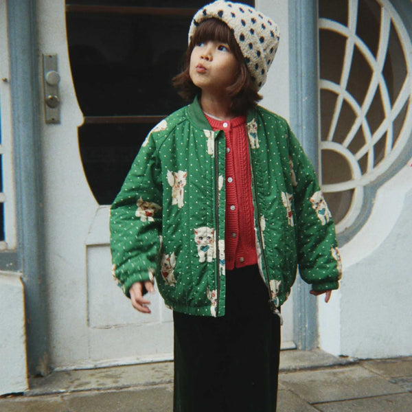 Konges Sløjd - Juno Printed Bomber Jacket - Dot Miao Verde