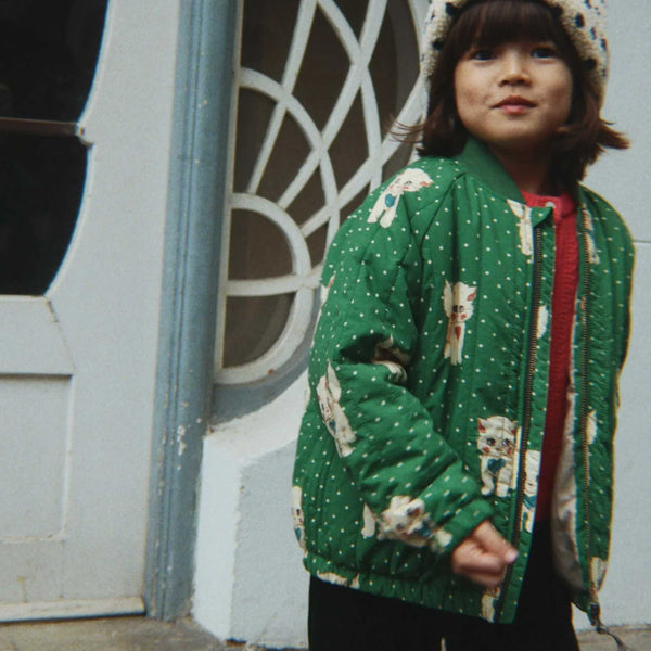 Konges Sløjd - Juno Printed Bomber Jacket - Dot Miao Verde