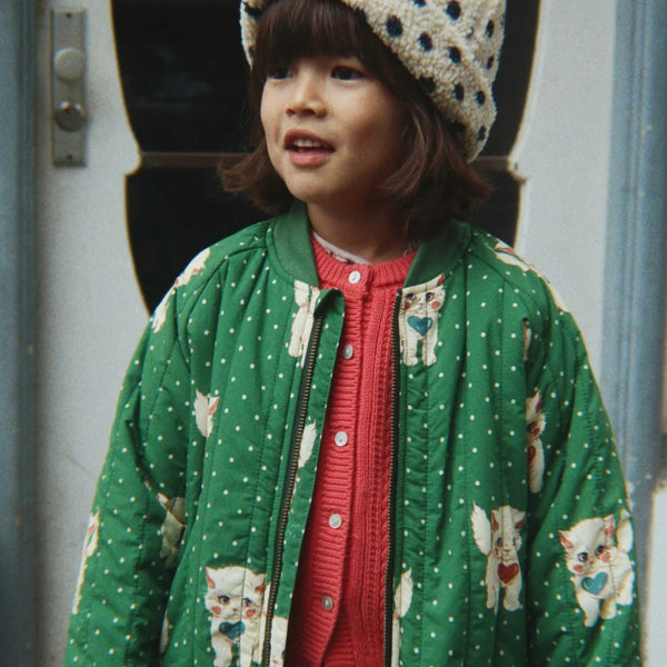 Konges Sløjd - Juno Printed Bomber Jacket - Dot Miao Verde