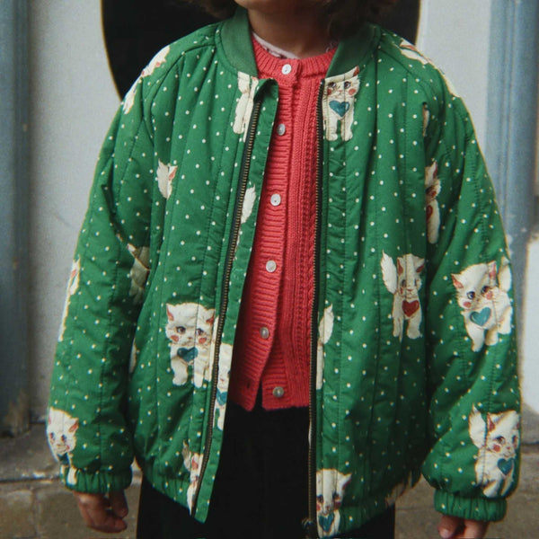 Konges Sløjd - Juno Printed Bomber Jacket - Dot Miao Verde