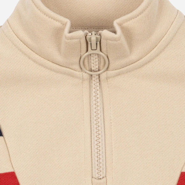 Konges Sløjd - Loupy Half Zip Sweat Top - Tangerine Stripe
