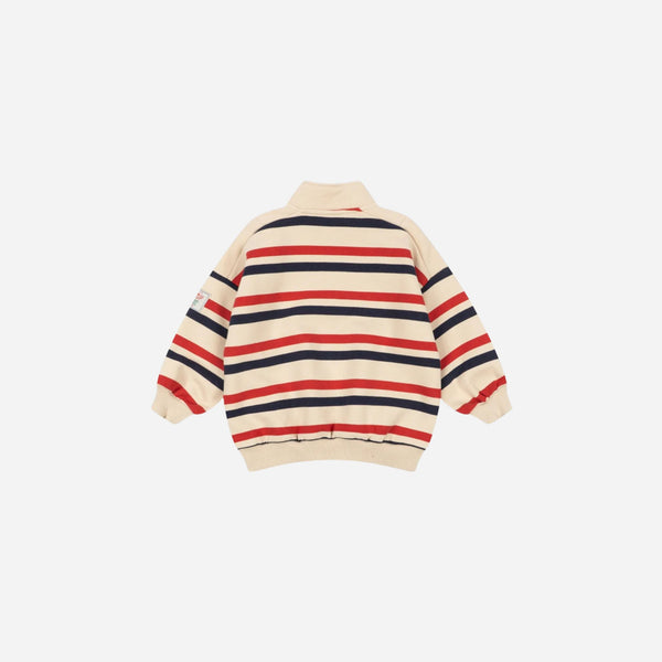 Konges Sløjd - Loupy Half Zip Sweat Top - Tangerine Stripe