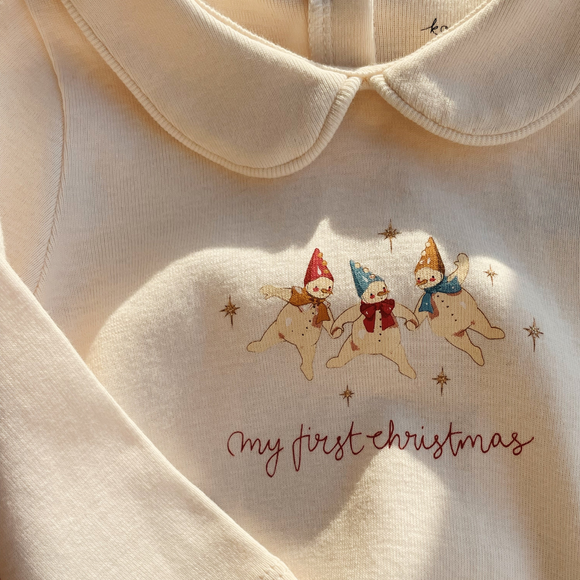 Konges Sløjd- My First Christmas Onesie - Antique White