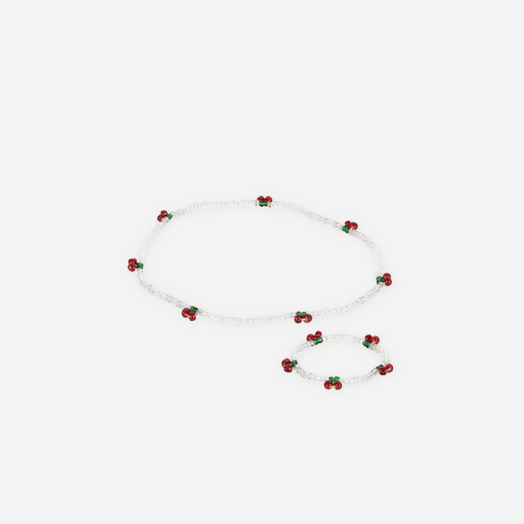 Konges Sløjd - Pearly Cherry Necklace and Bracelet Set