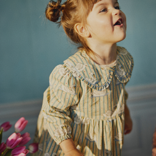 Konges Sløjd - Tuti Dress - Swan Stripe