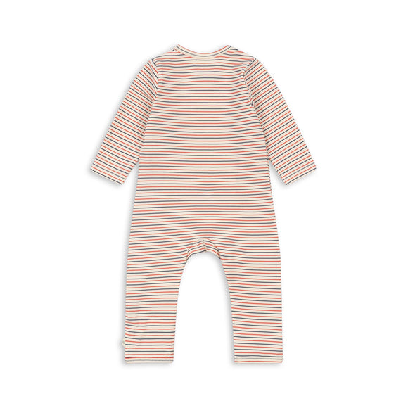 Striped baby onesie on a white background