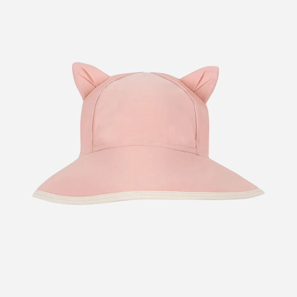 Pink hat with cat ears on a white background
