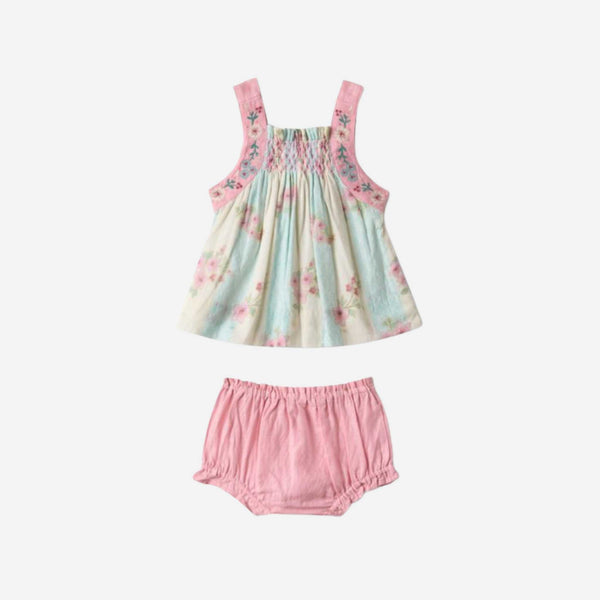  Lali - Baby Lauren Romper Set - Minty Stripe Print