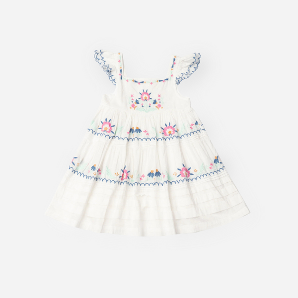 Lali - Nanette Dress - Pearl with Embroidery