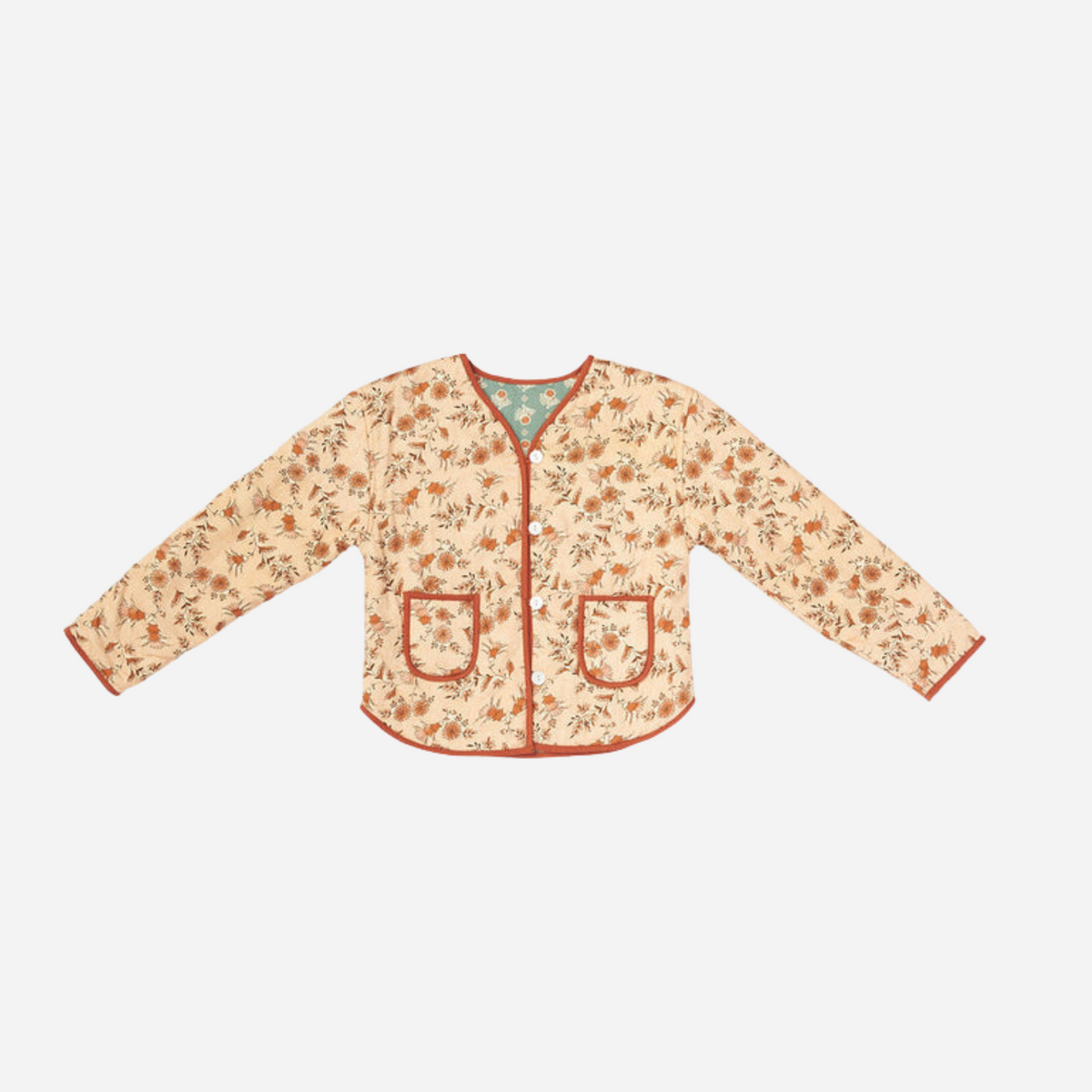 Lali - Reversible Jacket - Autumn Floral Print/Fall Block Print – Dearly