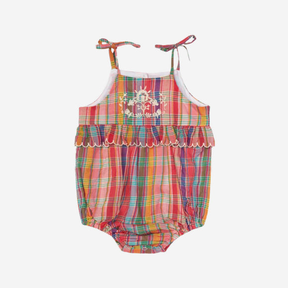 Lali - Little Summer Frannie Romper in Red Madras Plaid
