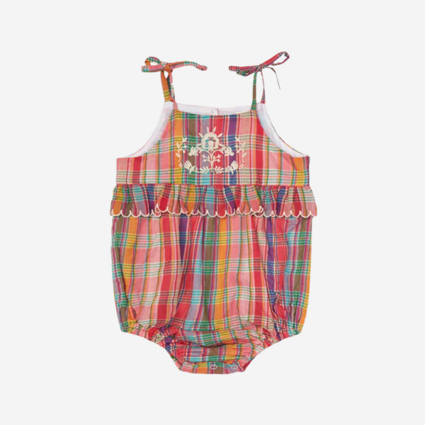 Lali - Little Summer Frannie Romper in Red Madras Plaid