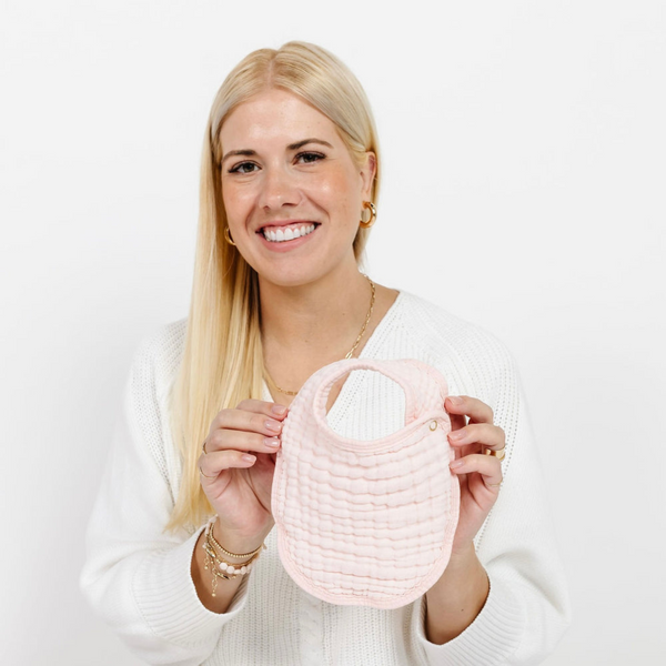 Lou Lou and Company - Cloud Muslin Bib 2 Pack- Blush