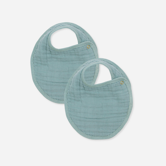 Lou Lou and Company - Cloud Muslin Bib 2 Pack- Steel